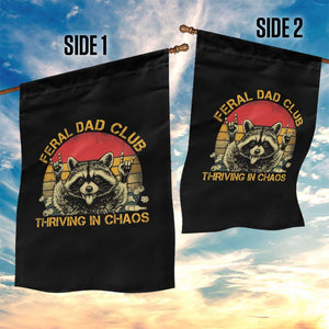 Feral Dad Club Garden Flag Funny Raccoon Dad Retro Fathers Day Gift