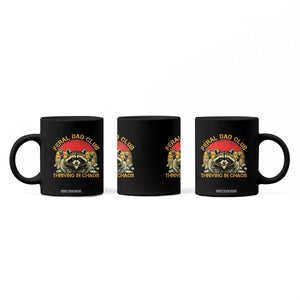 Feral Dad Club Coffee Mug Funny Raccoon Dad Retro Fathers Day Gift