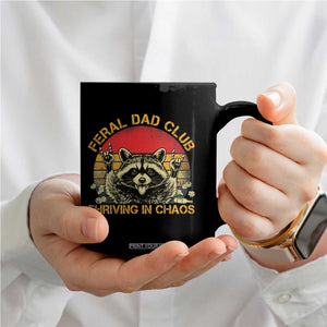 Feral Dad Club Coffee Mug Funny Raccoon Dad Retro Fathers Day Gift