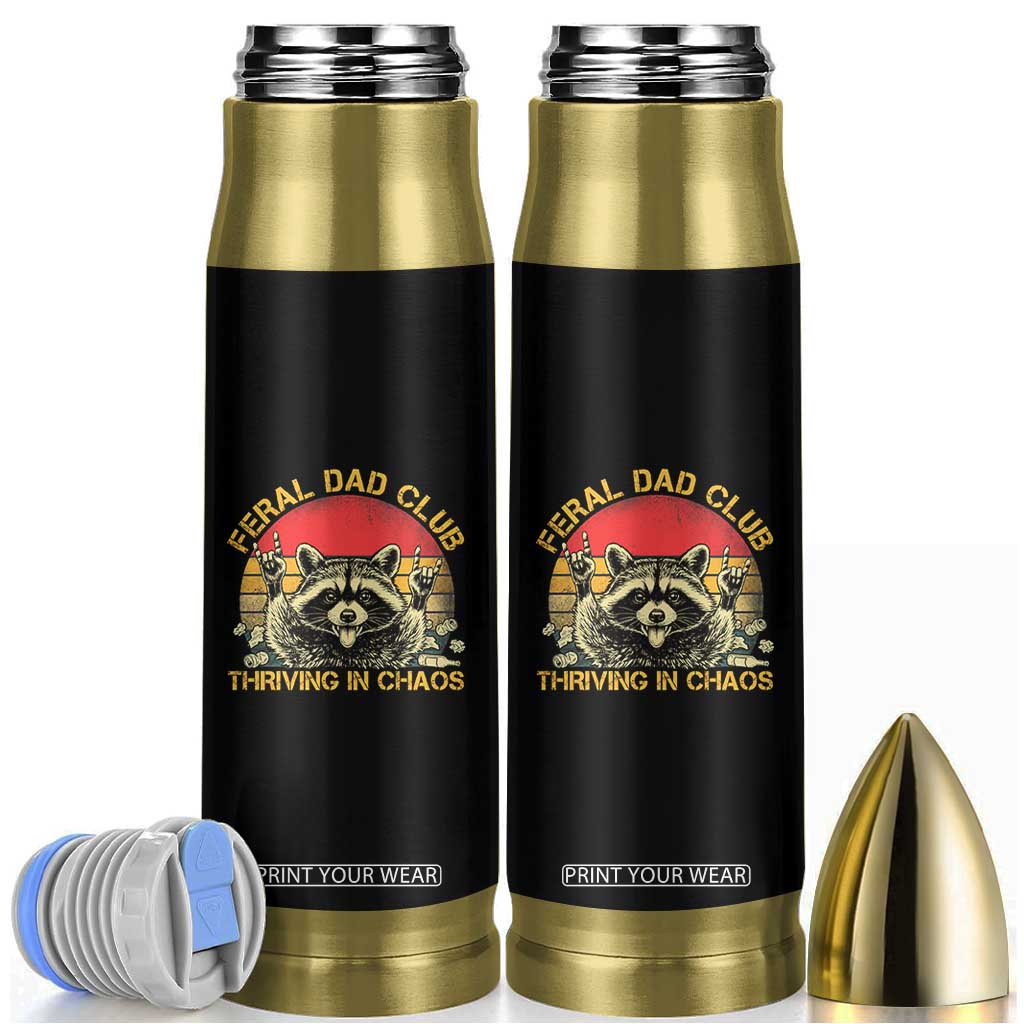 Feral Dad Club Bullet Tumbler Funny Raccoon Dad Retro Fathers Day Gift TS10 Black Print Your Wear