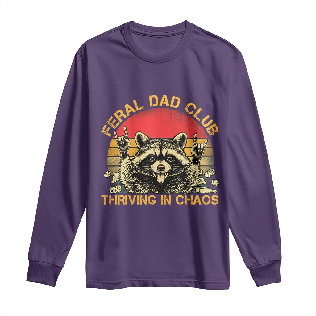 Feral Dad Club Long Sleeve Shirt Funny Raccoon Dad Retro Fathers Day Gift