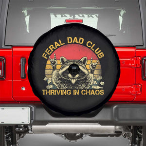 Feral Dad Club Spare Tire Cover Funny Raccoon Dad Retro Fathers Day Gift