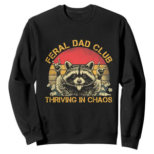 Feral Dad Club Sweatshirt Funny Raccoon Dad Retro Fathers Day Gift