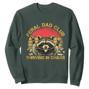 Feral Dad Club Sweatshirt Funny Raccoon Dad Retro Fathers Day Gift