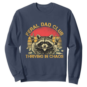 Feral Dad Club Sweatshirt Funny Raccoon Dad Retro Fathers Day Gift