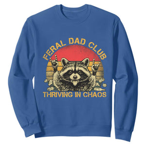 Feral Dad Club Sweatshirt Funny Raccoon Dad Retro Fathers Day Gift