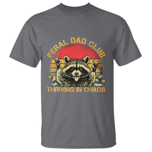 Feral Dad Club T Shirt Funny Raccoon Dad Retro Fathers Day Gift