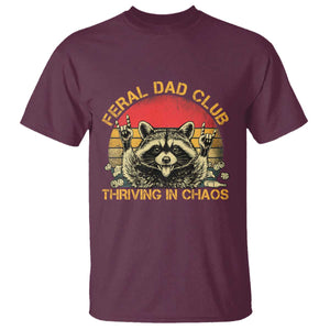 Feral Dad Club T Shirt Funny Raccoon Dad Retro Fathers Day Gift