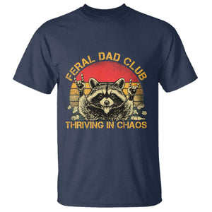 Feral Dad Club T Shirt Funny Raccoon Dad Retro Fathers Day Gift
