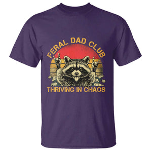 Feral Dad Club T Shirt Funny Raccoon Dad Retro Fathers Day Gift