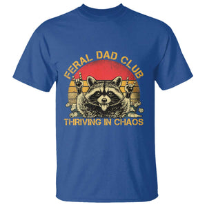 Feral Dad Club T Shirt Funny Raccoon Dad Retro Fathers Day Gift