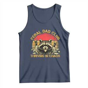 Feral Dad Club Tank Top Funny Raccoon Dad Retro Fathers Day Gift