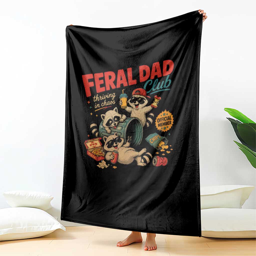 Funny Raccoon Dad Throw Blanket Feral Dad Club Fathers Day Gift TS10 Print Your Wear