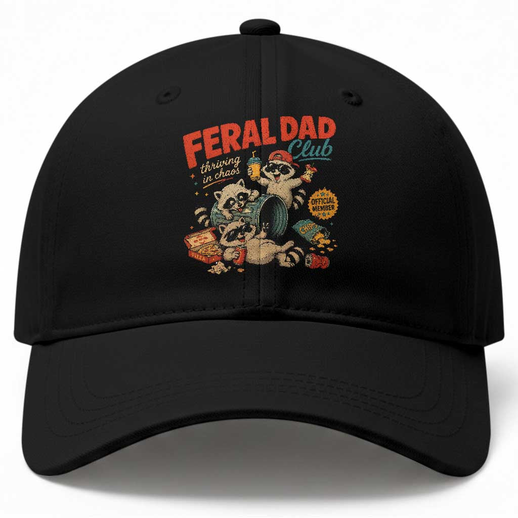 Funny Raccoon Dad Baseball Cap Feral Dad Club Fathers Day Gift TS10 Print Your Wear