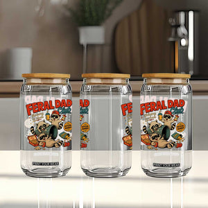 Funny Raccoon Dad Glass Can Feral Dad Club Fathers Day Gift TS10 Print Your Wear