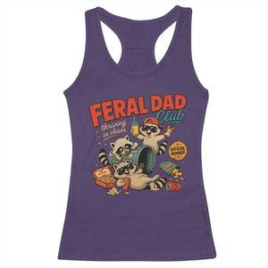 Funny Raccoon Dad Racerback Tank Top Feral Dad Club Fathers Day Gift TS10 Purple Print Your Wear