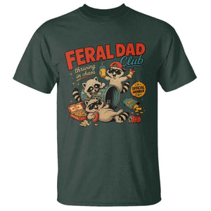 Funny Raccoon Dad T Shirt Feral Dad Club Fathers Day Gift TS10 Dark Forest Green Print Your Wear