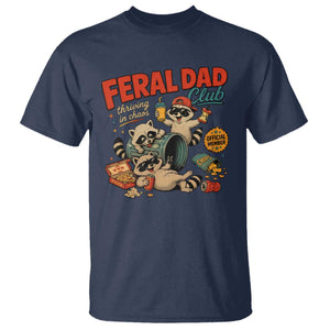 Funny Raccoon Dad T Shirt Feral Dad Club Fathers Day Gift TS10 Navy Print Your Wear