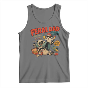 Funny Raccoon Dad Tank Top Feral Dad Club Fathers Day Gift TS10 Black Heather Print Your Wear