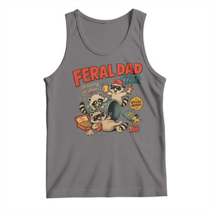 Funny Raccoon Dad Tank Top Feral Dad Club Fathers Day Gift TS10 Deep Heather Print Your Wear
