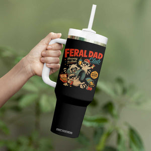 Funny Raccoon Dad Tumbler With Handle Feral Dad Club Fathers Day Gift TS10 Print Your Wear