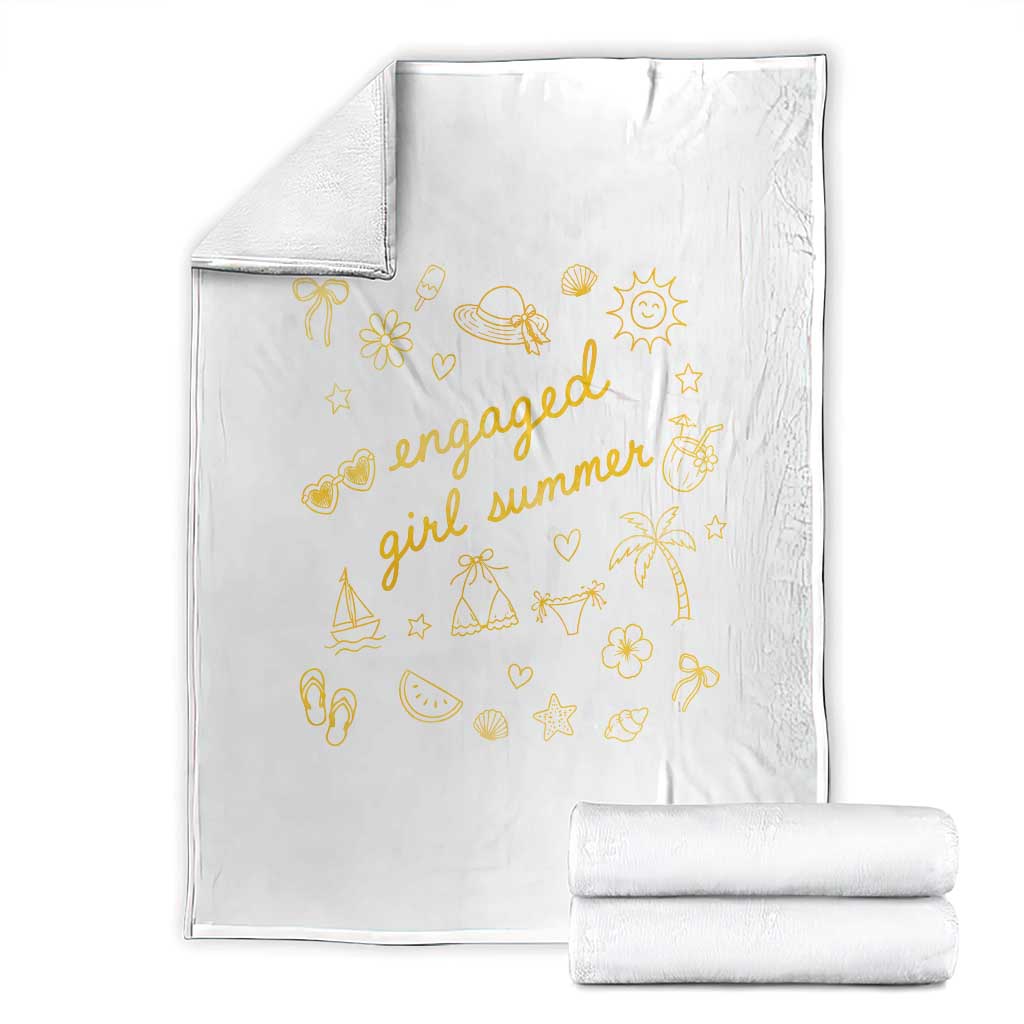 Engaged Girl Summer Throw Blanket Bride To Be Engagement