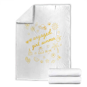 Engaged Girl Summer Throw Blanket Bride To Be Engagement
