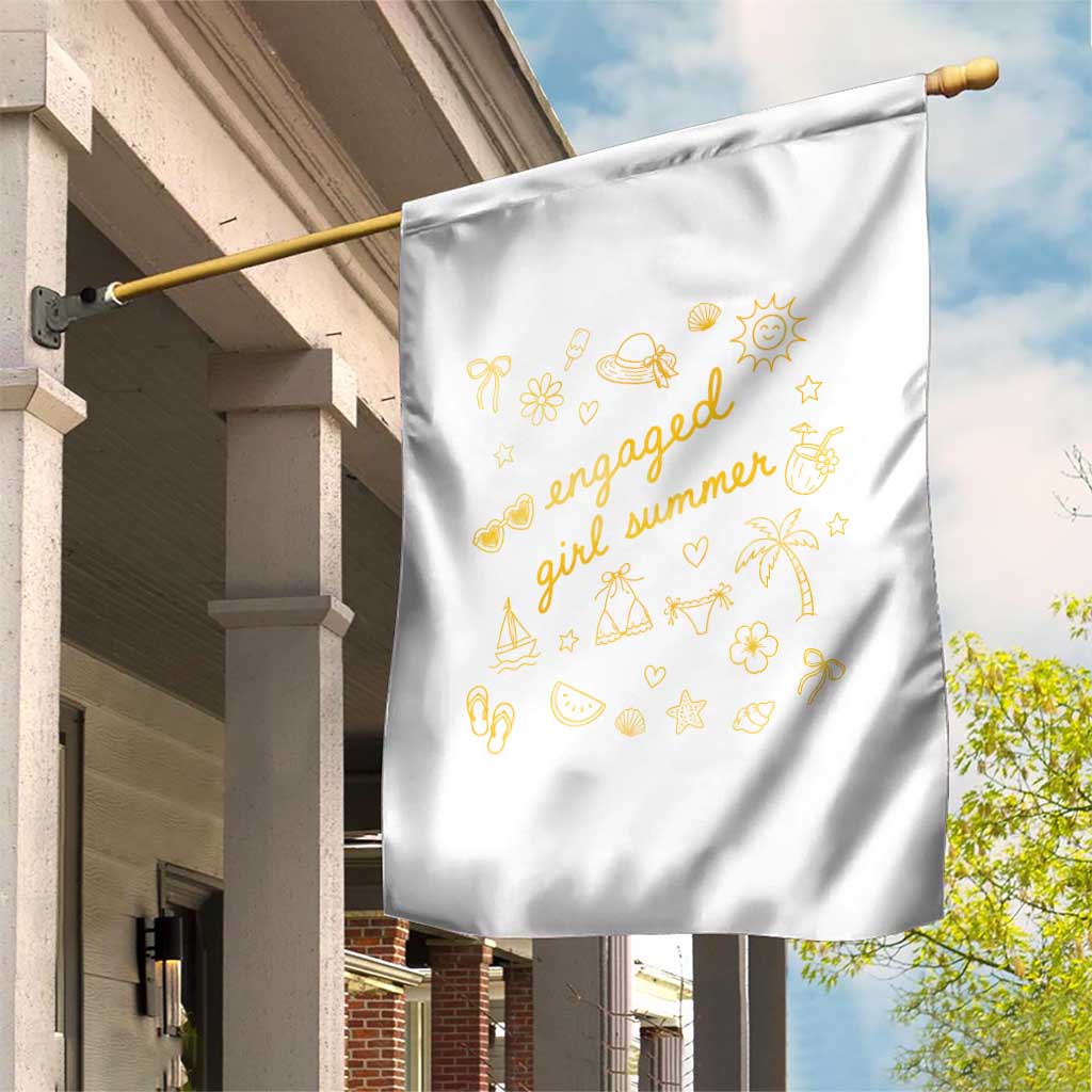 Engaged Girl Summer Garden Flag Bride To Be Engagement