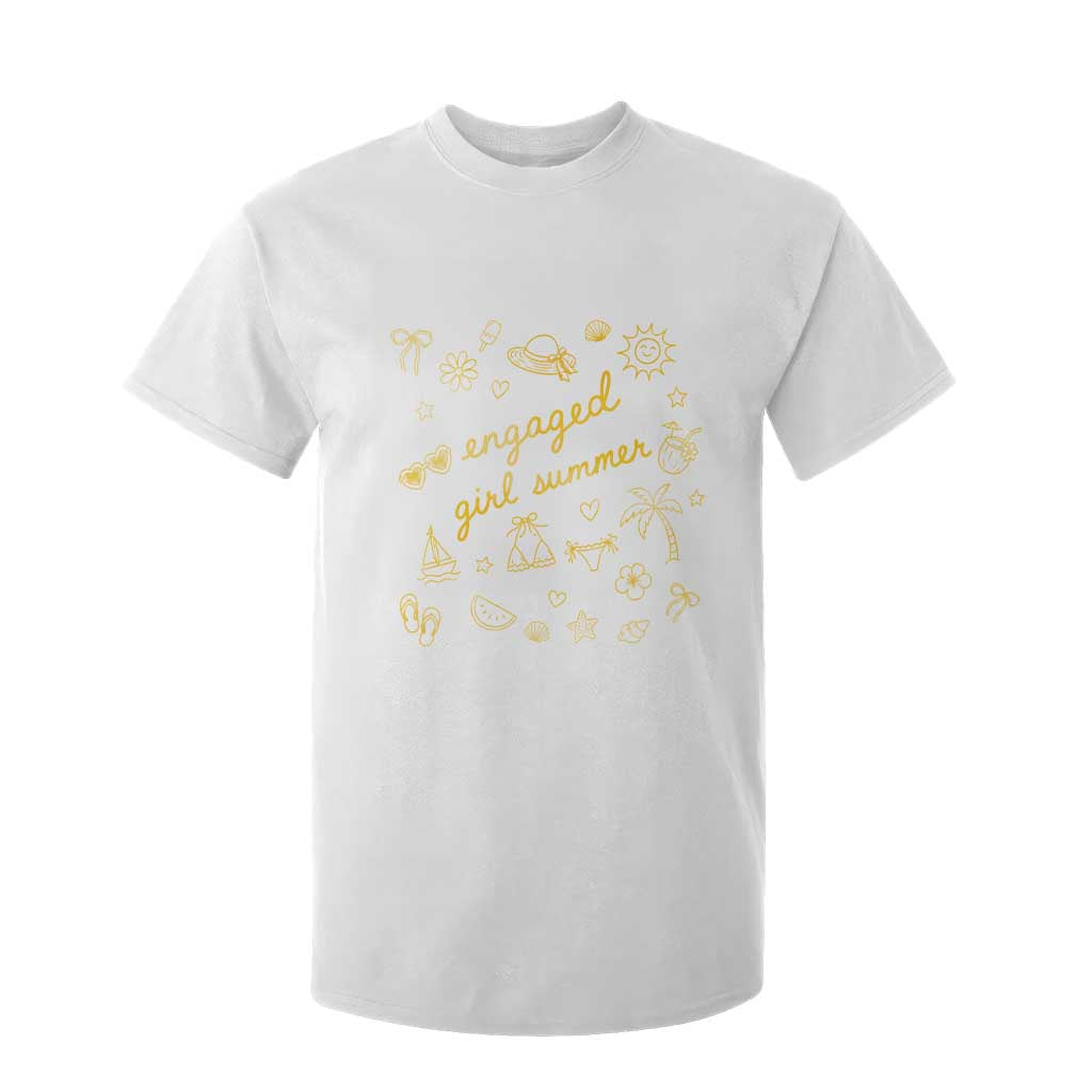 Engaged Girl Summer T Shirt For Kid Bride To Be Engagement TS10 White Print Your Wear