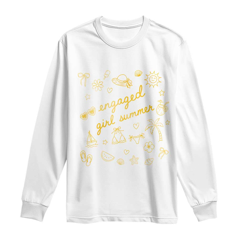 Engaged Girl Summer Long Sleeve Shirt Bride To Be Engagement TS10 White Print Your Wear