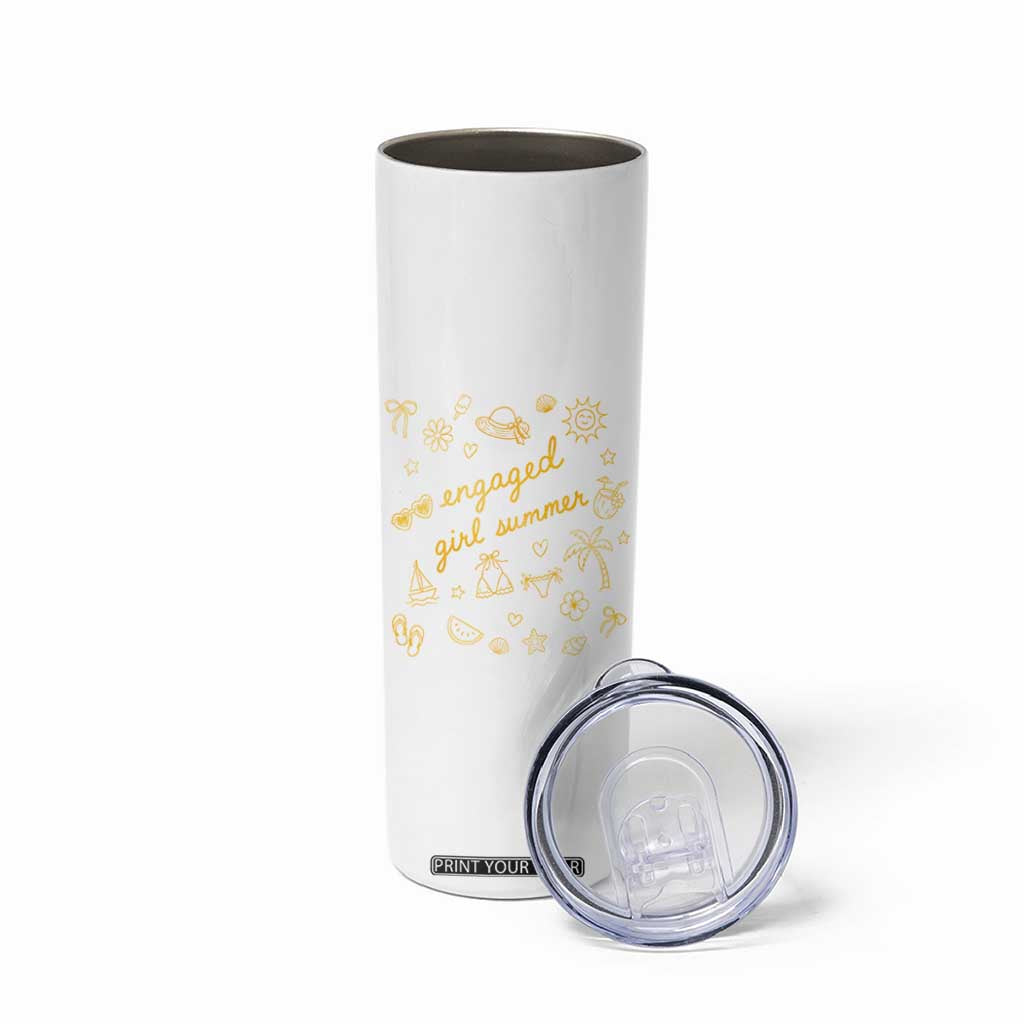 Engaged Girl Summer Skinny Tumbler Bride To Be Engagement TS10 Print Your Wear