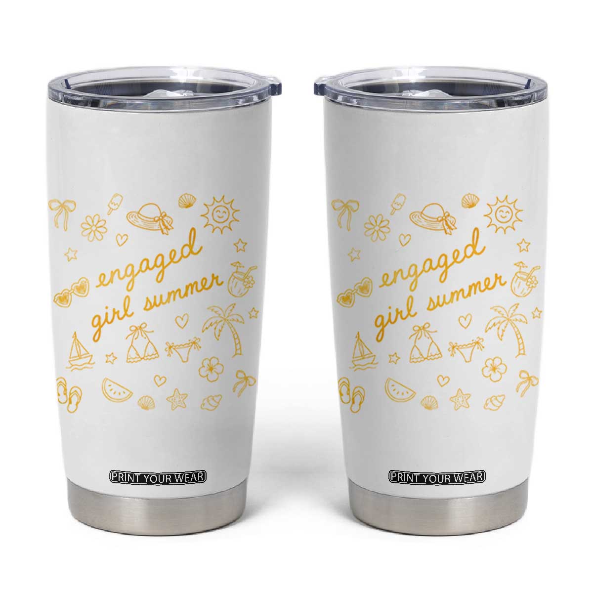 Engaged Girl Summer Tumbler Cup Bride To Be Engagement TS10 White Print Your Wear