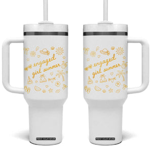 Engaged Girl Summer Tumbler With Handle Bride To Be Engagement