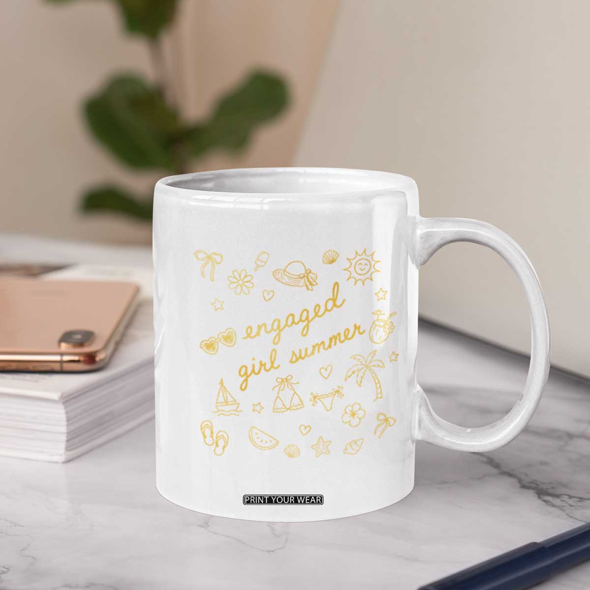 Engaged Girl Summer Coffee Mug Bride To Be Engagement