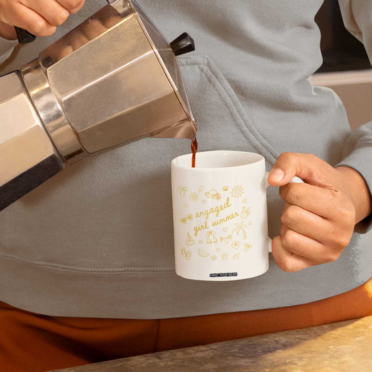 Engaged Girl Summer Coffee Mug Bride To Be Engagement