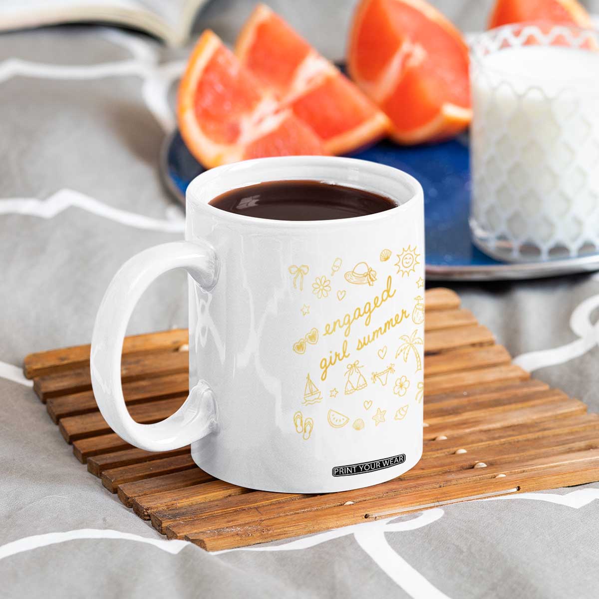 Engaged Girl Summer Coffee Mug Bride To Be Engagement