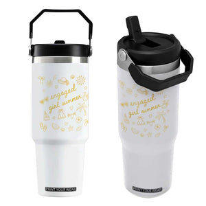 Engaged Girl Summer Flip Straw Tumbler Bride To Be Engagement