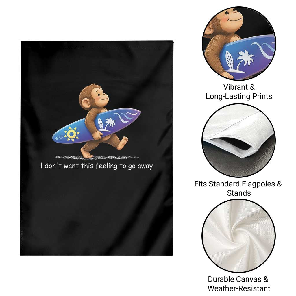 I Dont Want This Feeling To Go Away Garden Flag Vintage Surf Monkey Nostalgic Summer Beach Vacation TS10 Print Your Wear