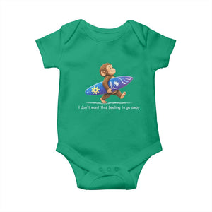 I Dont Want This Feeling To Go Away Baby Onesie Vintage Surf Monkey Nostalgic Summer Beach Vacation TS10 Irish Green Print Your Wear