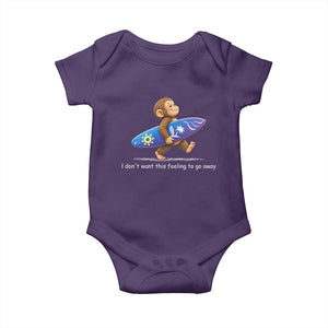 I Dont Want This Feeling To Go Away Baby Onesie Vintage Surf Monkey Nostalgic Summer Beach Vacation TS10 Purple Print Your Wear