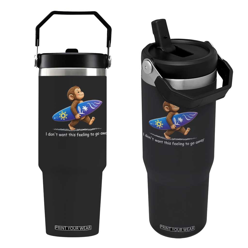 I Dont Want This Feeling To Go Away Flip Straw Tumbler Vintage Surf Monkey Nostalgic Summer Beach Vacation TS10 One Size: 30 oz Black Print Your Wear