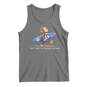 I Dont Want This Feeling To Go Away Tank Top Vintage Surf Monkey Nostalgic Summer Beach Vacation TS10 Black Heather Print Your Wear