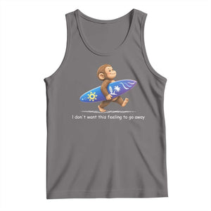 I Dont Want This Feeling To Go Away Tank Top Vintage Surf Monkey Nostalgic Summer Beach Vacation TS10 Deep Heather Print Your Wear