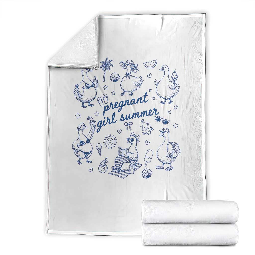 Pregnant Girl Summer Throw Blanket Summer Goose Beach Pregnancy Announcement Baby Shower