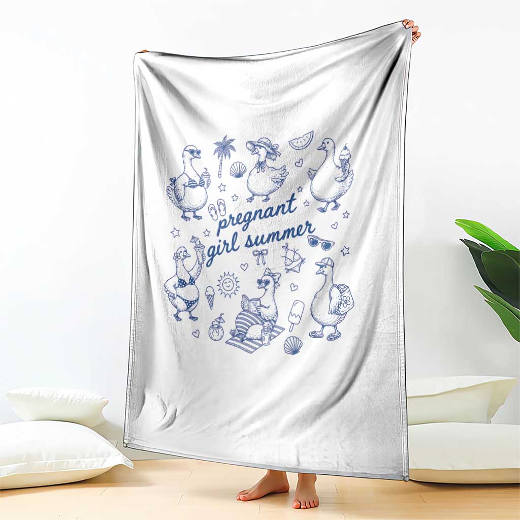 Pregnant Girl Summer Throw Blanket Summer Goose Beach Pregnancy Announcement Baby Shower