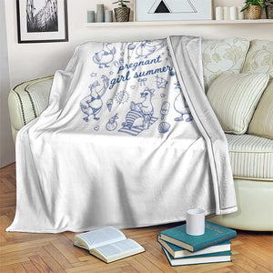 Pregnant Girl Summer Throw Blanket Summer Goose Beach Pregnancy Announcement Baby Shower