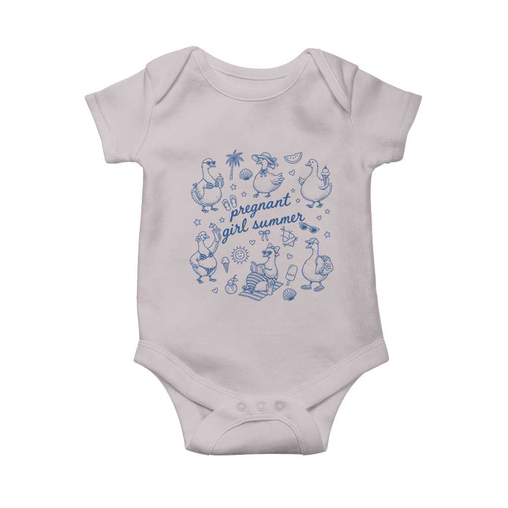 Pregnant Girl Summer Baby Onesie Summer Goose Beach Pregnancy Announcement Baby Shower
