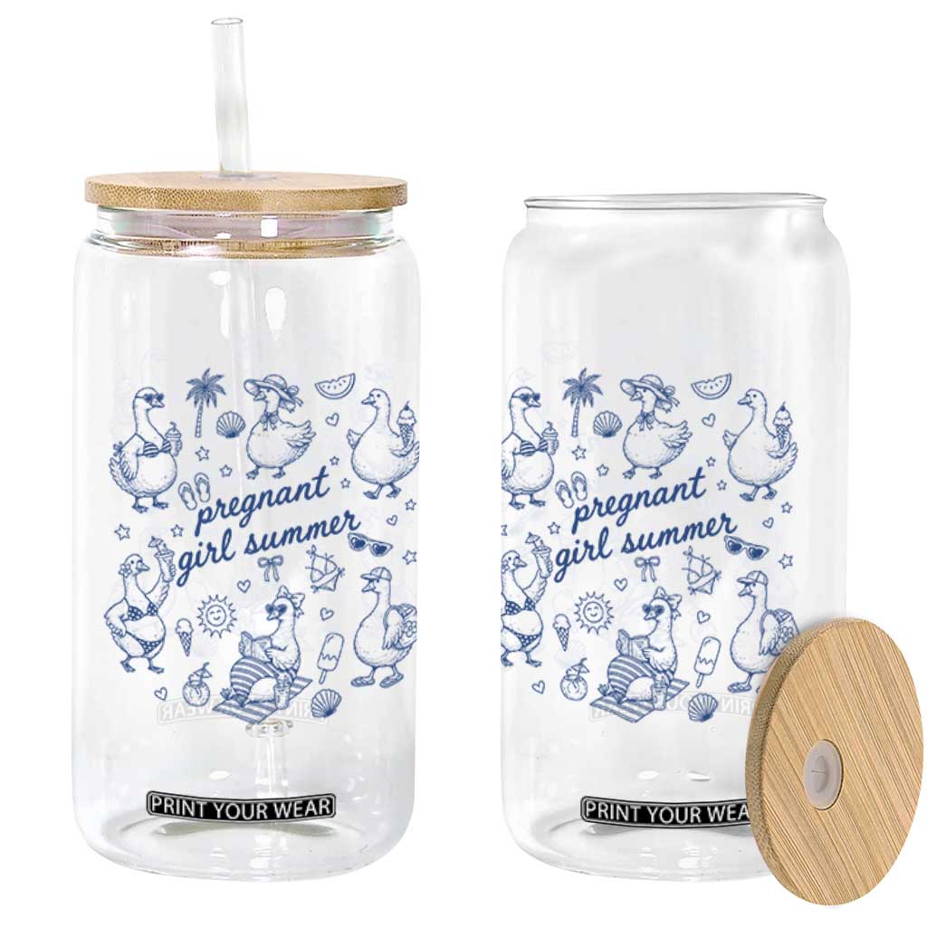 Pregnant Girl Summer Glass Can Summer Goose Beach Pregnancy Announcement Baby Shower