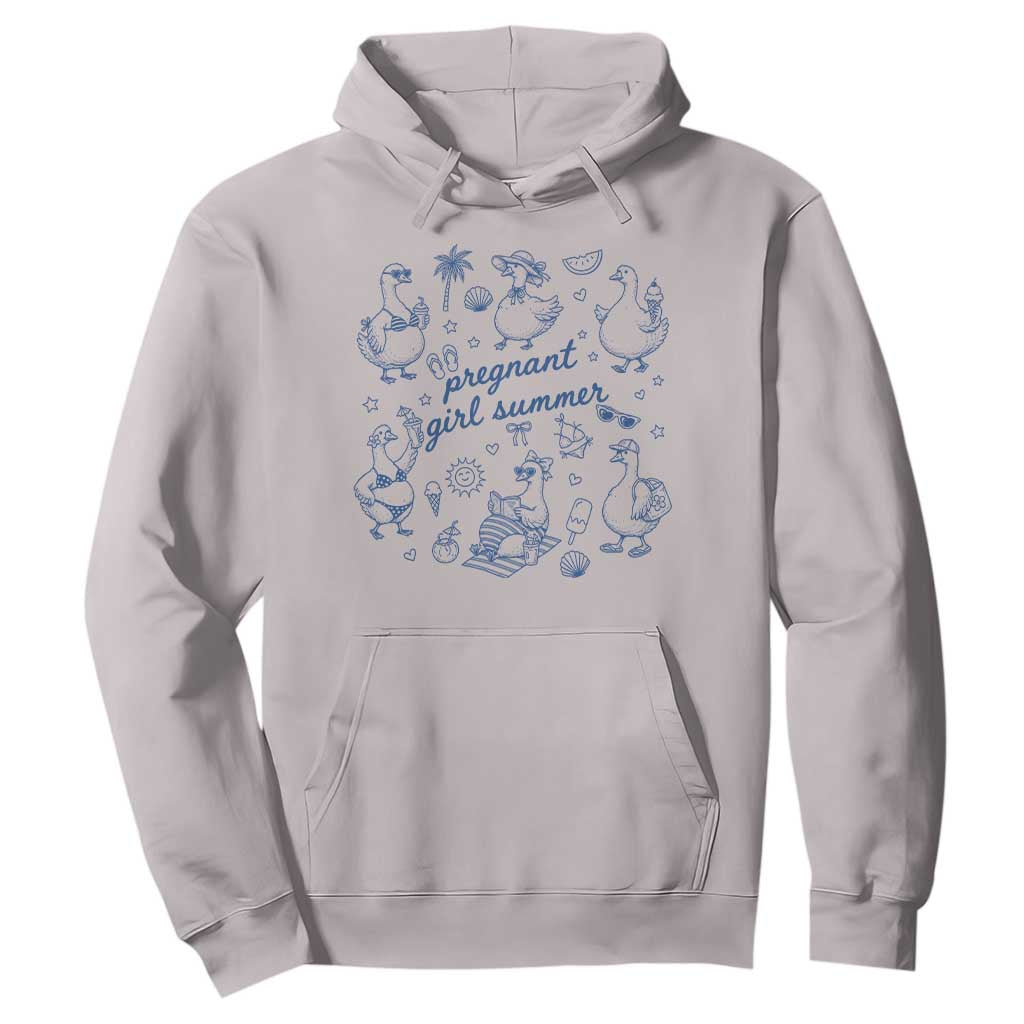 Pregnant Girl Summer Hoodie Summer Goose Beach Pregnancy Announcement Baby Shower