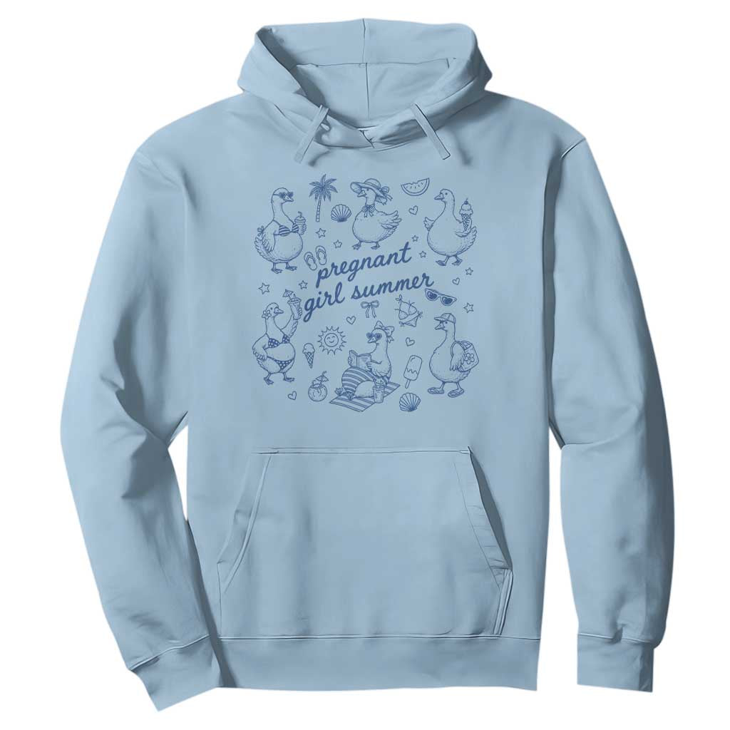 Pregnant Girl Summer Hoodie Summer Goose Beach Pregnancy Announcement Baby Shower